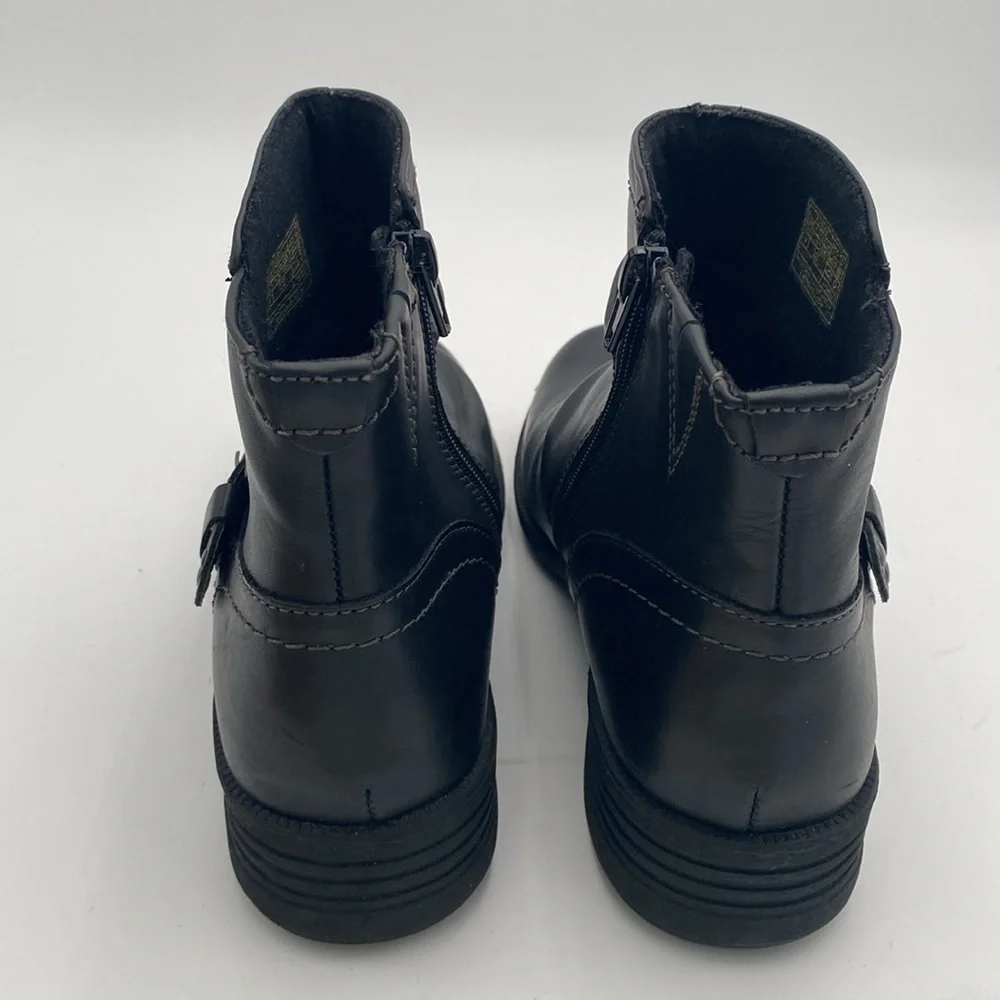 Earth Origins Black Ankle moto Boots women 9.5 leather casual office goth retro